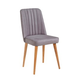 Hanah Home Silla Stormi Atl.Grey Tapizada Terciopelo Pino Atlántico Gris Patas Carpe 47x46x89cm